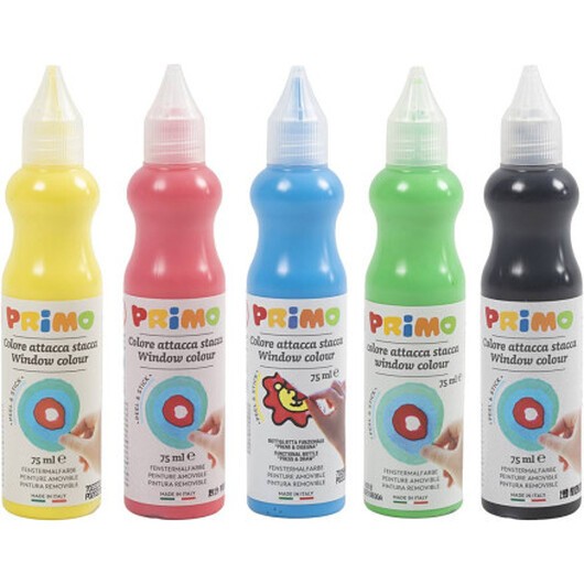 Fönsterfärg, mixade färger, 5x75 ml/ 1 förp.