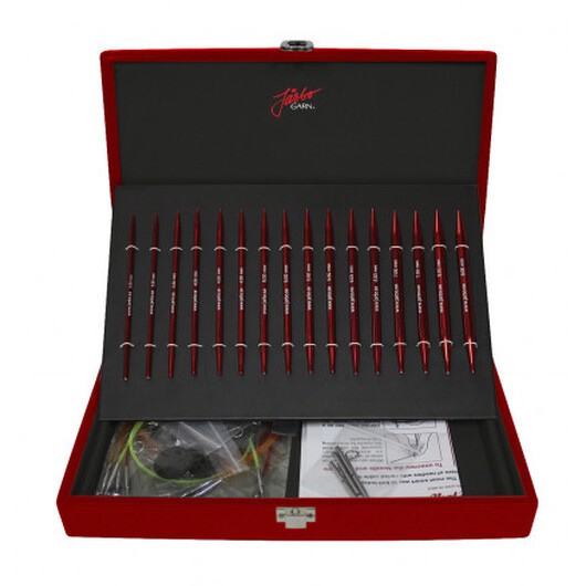 Järbo Röd Ändstickorset Aluminium 60-80-100 cm 3,5-8 mm 8 storlekar Deluxe