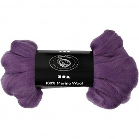Kardad ull - Merino Garn, 21 my, 100 g, violett
