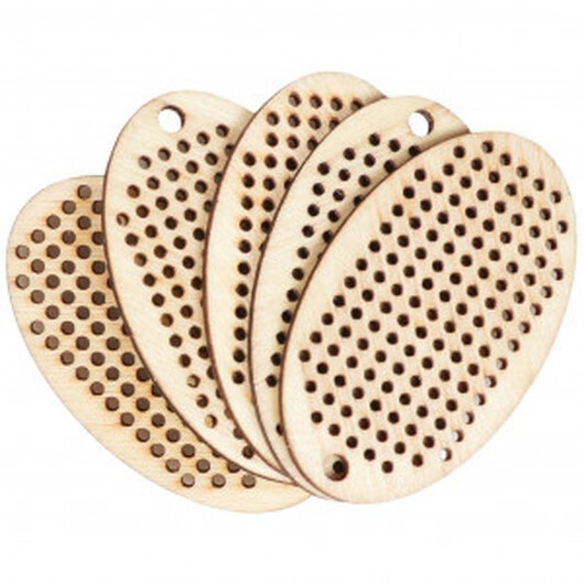 Infinity Hearts Broderi/Korsstygn Träplatta/Nyckelring Oval 5x3cm - 5 st.
