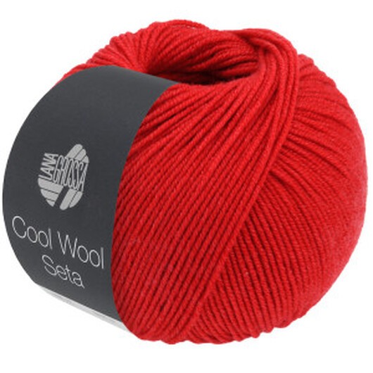 Lana Grossa Cool Wool Seta Garn 09 Röd
