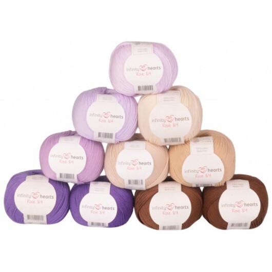 Infinity Hearts Rose 8/4 Garnpaket 28 Bruna och Lila nyanser - 10 st