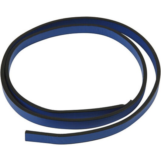 Imiterat Läderband, B: 10 mm, tjocklek 3 mm, blå, 1 m/ 1 förp.