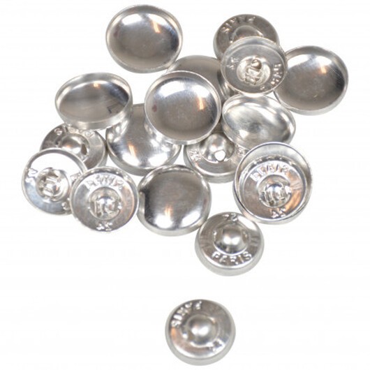 Infinity Hearts DIY Tygknappar/Ãverdragsknappar Runda Aluminium Silver 15 mm - 10 par