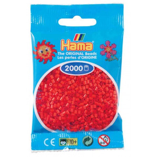 Hama Mini Pärlor 501-05 Röd - 2000 st.