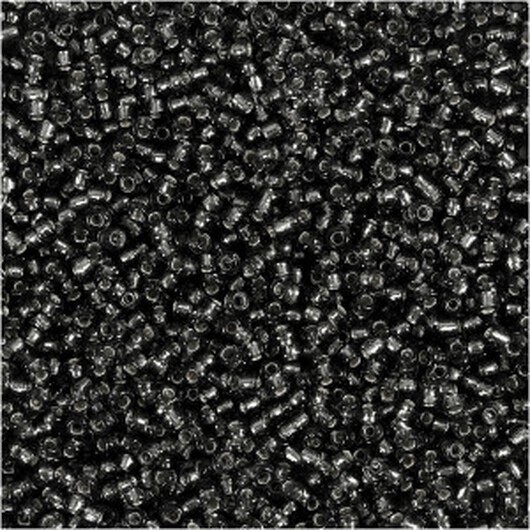 Rocaillepärlor, Dia. 1,7 mm, stl. 15/0, Hålstl. 0,5-0,8 mm, grågrön, 500 g/ 1 påse