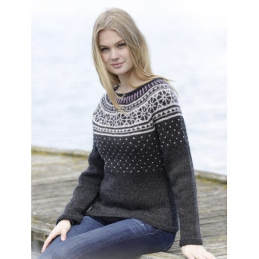 Starry Night Jumper by DROPS Design - Tröja med nordiskt mönster Stick-mönster strl. S - XXXL