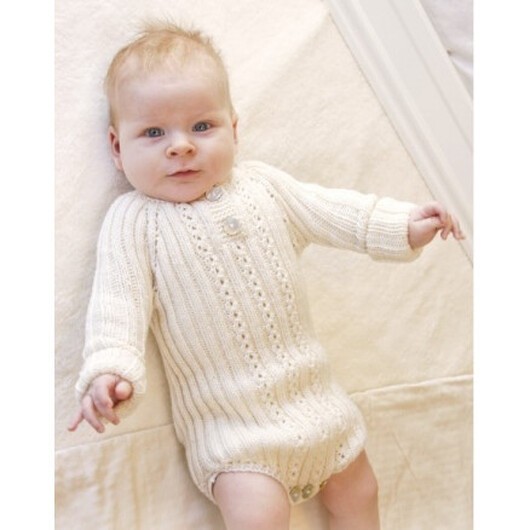 Simply Sweet by DROPS Design - Baby bodystock Stick-mönster strl. Prematur - 3/4 år