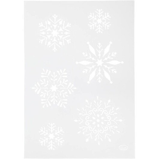 Stencil, snöflinga, A4, ark 210x297 mm, 1 st.
