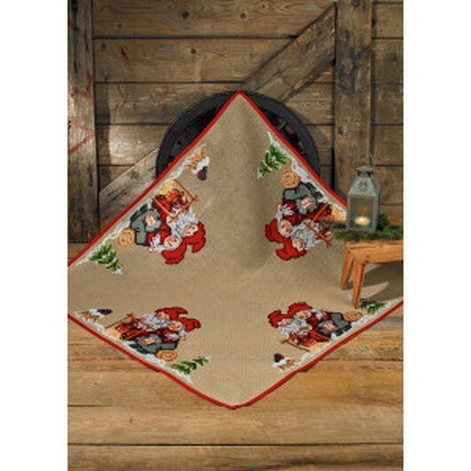 Â Permin Broderikit Julfilt Tomtemor och Tomtefar 123x123cm