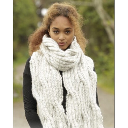 Silver Falls by DROPS Design - Halsduk Stick-mönster 160x30 cm