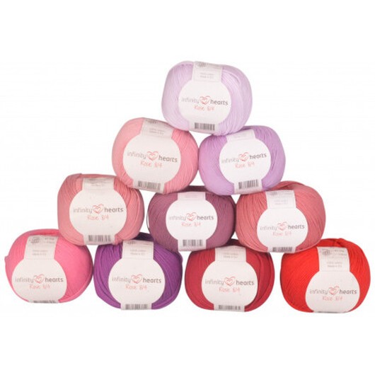Infinity Hearts Rose 8/4 Garnpaket 22 Rosa och Röda nyanser - 10 st