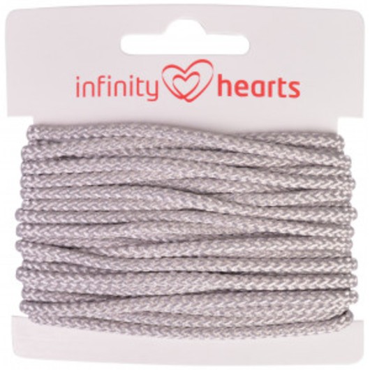 Infinity Hearts Anoraksnöre Polyester 3mm 02 Grå - 5m