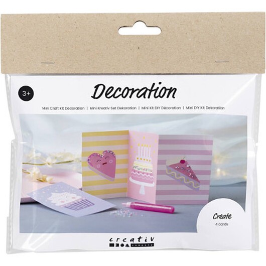 Mini DIY Kit Dekoration, Kakor, pastellrosa, pastelllila, pastellgul, 1 förp.