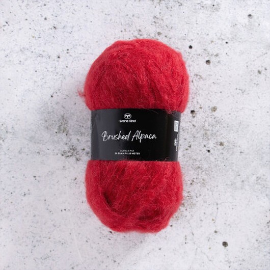 Svarta Fåret Brushed Alpaca Garn 11 Röd