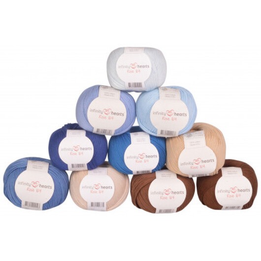 Infinity Hearts Rose 8/4 Garnpaket 16 Bruna och Blå nyanser - 10 st