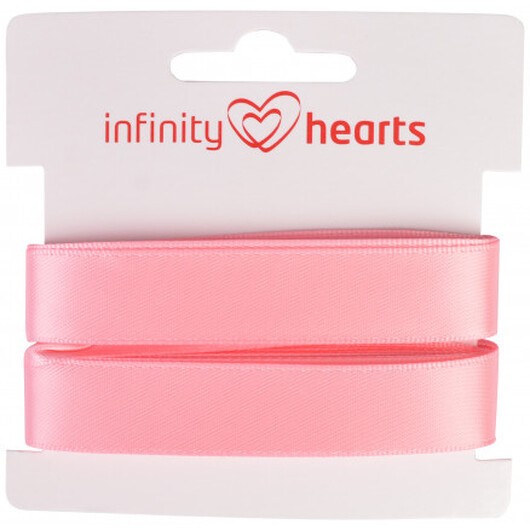 Infinity Hearts Satinband Dubbelsidig 15mm 150 Klarrosa - 5m