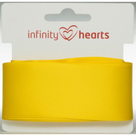 Infinity Hearts Satinband Dubbelsidigt 38mm 645 Gul - 5m