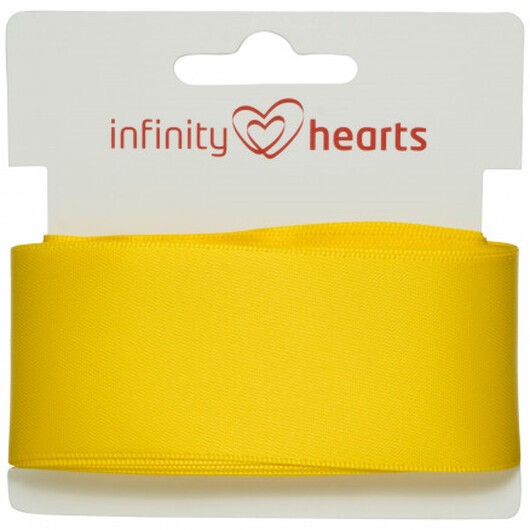 Infinity Hearts Satinband Dubbelsidigt 38mm 645 Gul - 5m