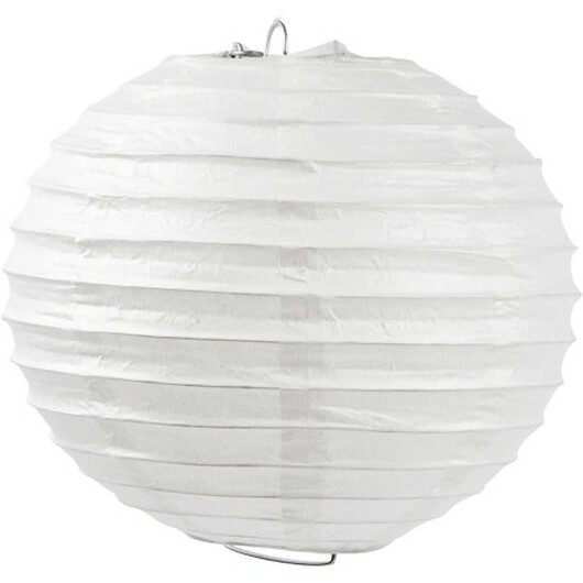 Rispapperslampa, Rund, diam. 20 cm, vit, 1 st.