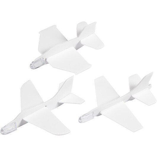 Flygplan, L: 11,5-12,5 cm, B: 11-12 cm, vit, 3 st / 1 pk.