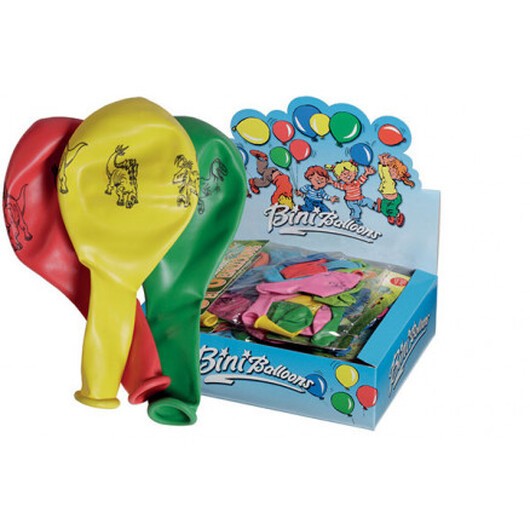 Bini Balloons Ballonger Dinosaurer Ass. färger Ø26cm - 8 st