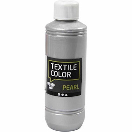 Textilfärg, silver, pärlemor, 250 ml/ 1 flaska