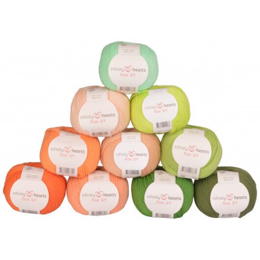 Infinity Hearts Rose 8/4 Garnpaket 26 Orangea och Gröna nyanser - 10 st