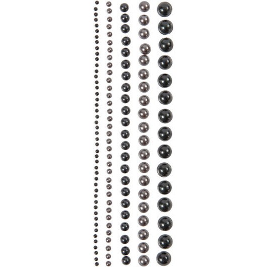 Pärlor, storlek 2-8 mm, svart, antracitgrå, 140 st / 1 pk.