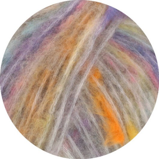 Lana Grossa Cassata Garn 12 Ljusgrå/Violett/Safirblå/Mjukgul/Grårosa/Rosa/persika