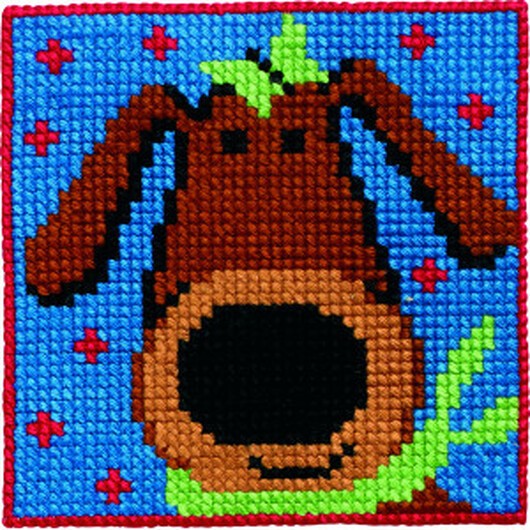 Permin Broderikit Barnstramalj Hund 25x25cm