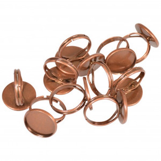 Infinity Hearts Fingerring DIY Järn Röd Koppar 16mm - 10 st.