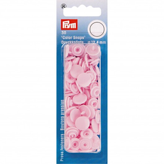 Prym Color Snaps Tryckknappar Plast Rund Rosa 12,4mm - 30 st.