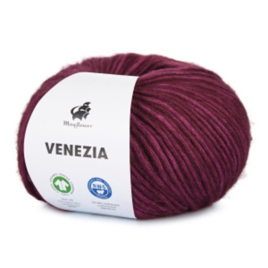 Mayflower Venezia Garn Unicolor 026 Mörk Plommon