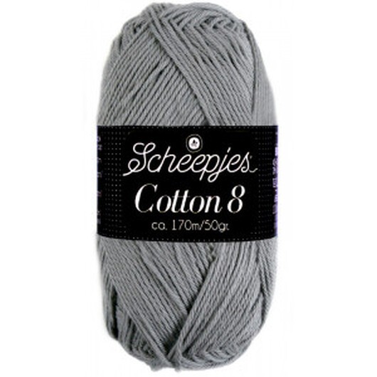 Scheepjes Cotton 8 Garn Garn Unicolor 710 Grå