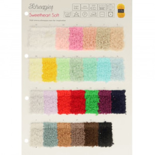 Scheepjes Sweetheart Soft Färgkarta