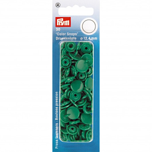 Prym Color Snaps Tryckknappar Plast Rund Gräsgrön 12,4mm - 30 st.