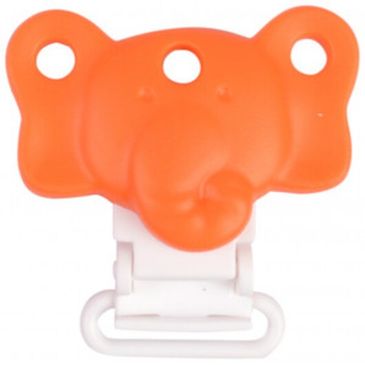 Infinity Hearts Hängselclips Silikon Stjärna Elefant Orange 4,5x3cm -