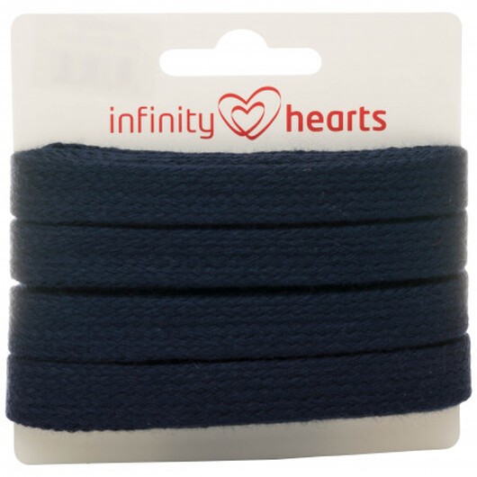 Infinity Hearts Anoraksnöre Bomull platt 10mm 680 Marin - 5m
