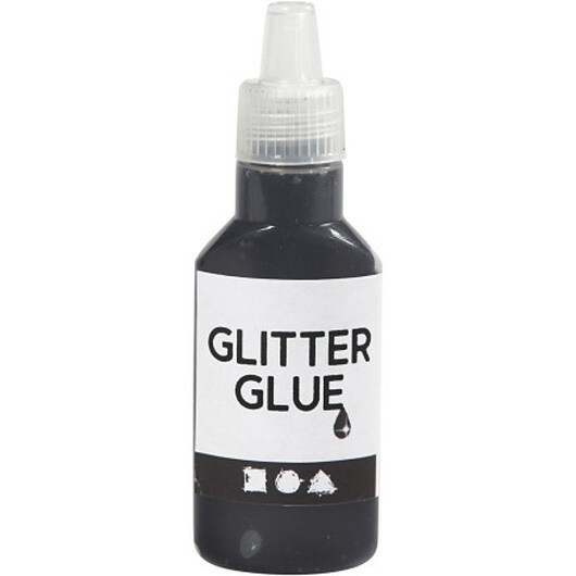 Glitterlim, svart, 25 ml/ 1 flaska
