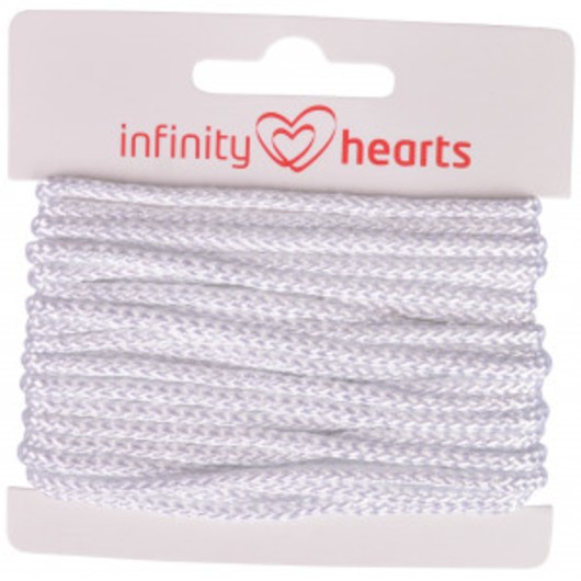Infinity Hearts Anoraksnöre Polyester 3mm 01 Vit - 5m