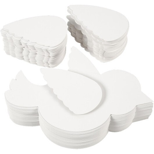 Fåglar, L: 25 cm, 400 g, vit, 100 set/ 1 förp.