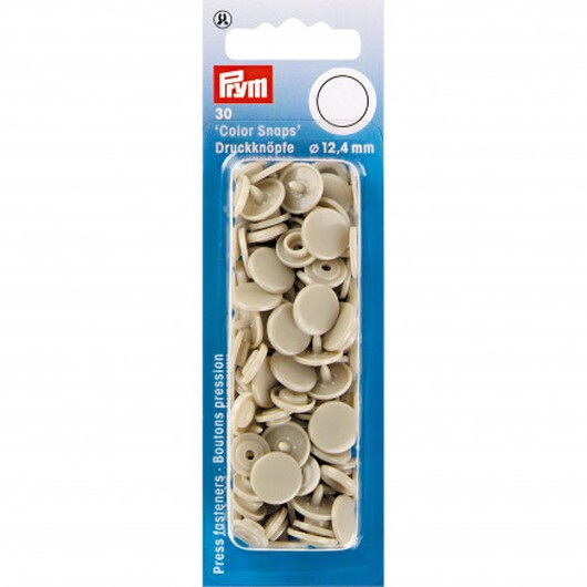 Prym Color Snaps Tryckknappar Plast Rund Beige 12,4mm - 30 st.