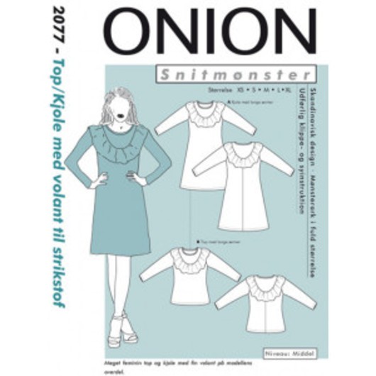 ONION Snittmönster 2077 Topp/Klänning med volang Str. XS-XL