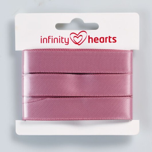 Infinity Hearts Satinband dubbelsidigt 15mm 158 Gammelrosa - 5m