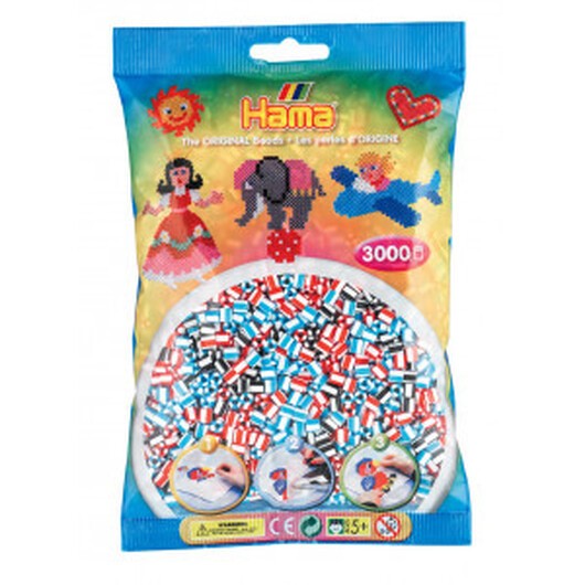 Hama Midi Pärlor 201-91 Randig Mix 91 - 3000 st.