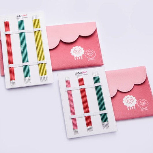 KnitPro Zing Aluminium Strumpstickeset 20 cm 2,5 - 5 mm 6 storlekar