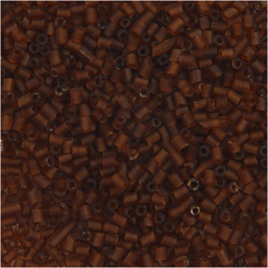 Rocaipärlor 2-cut, Dia. 1,7 mm, stl. 15/0, Hålstl. 0,5 mm, brun, 500 g/ 1 påse