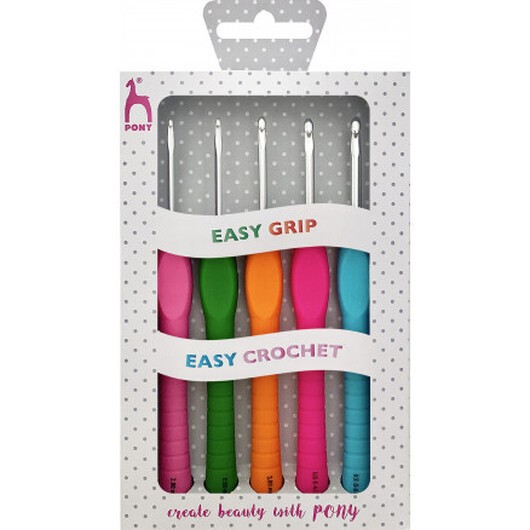 Pony Easy Grip Virknålset 2-4mm - 5 storlekar