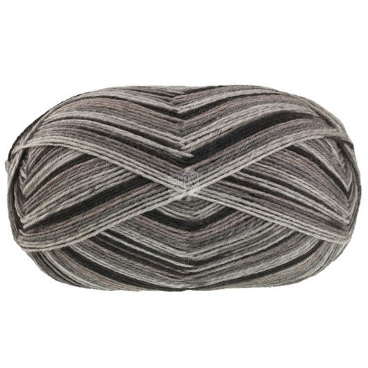 Lana Grossa Meilenweit 100 Denim Mix Garn 4661 Ljus/medium/mörkgrå/svart